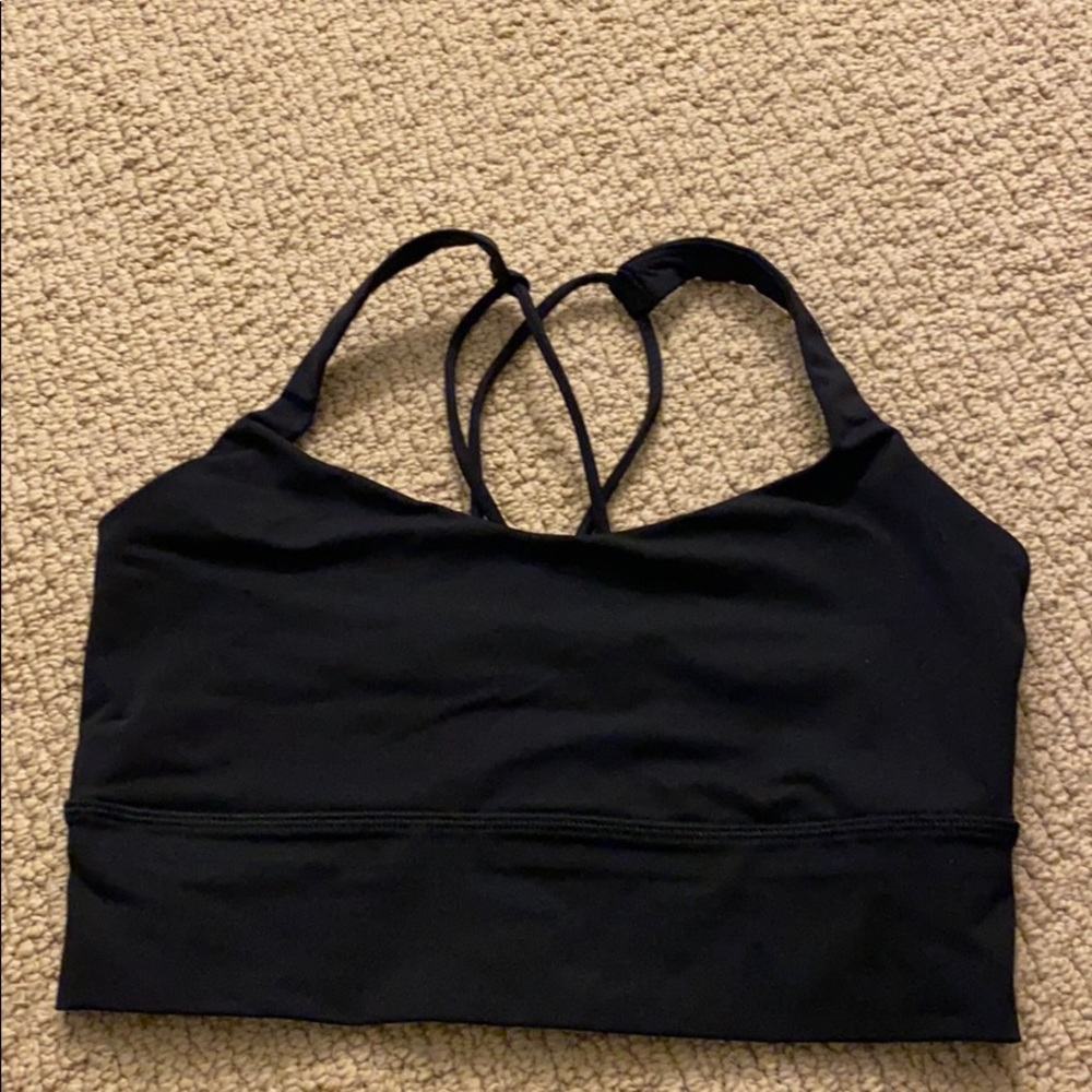 Lululemon longline free to be bra, black size 6